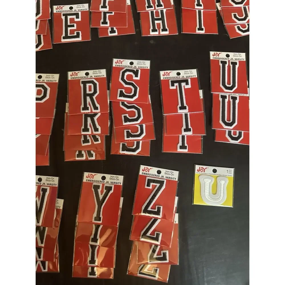 Joy Iron-On Embroidery 1.5 '' Letters Black Color